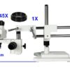 Mikroskop 2.1-90X Trinokulární Stereo Mikroskop Kamera Set +Videokamera 38MP 2K HDMI USB 144 LED Lampa (White Set)